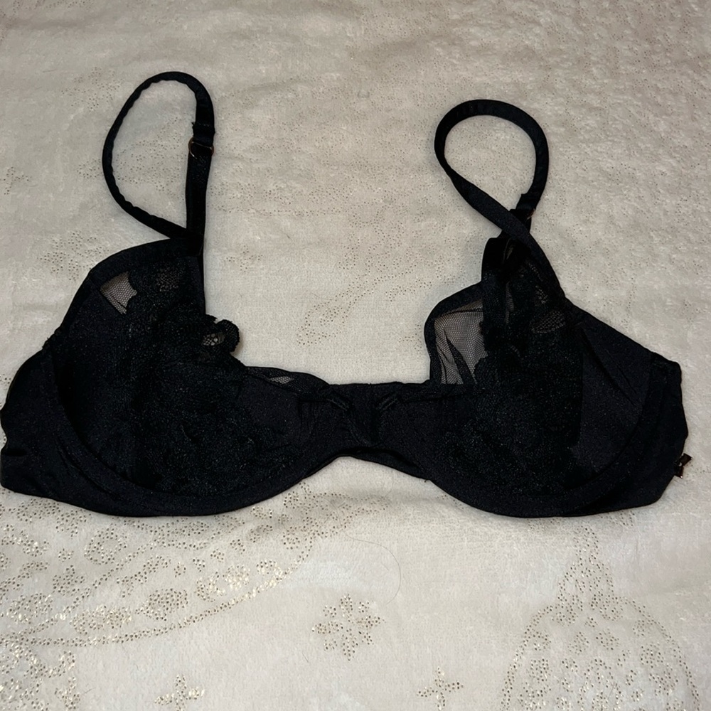 Savage Not Sorry Microfiber and Lace Half Cup Bra